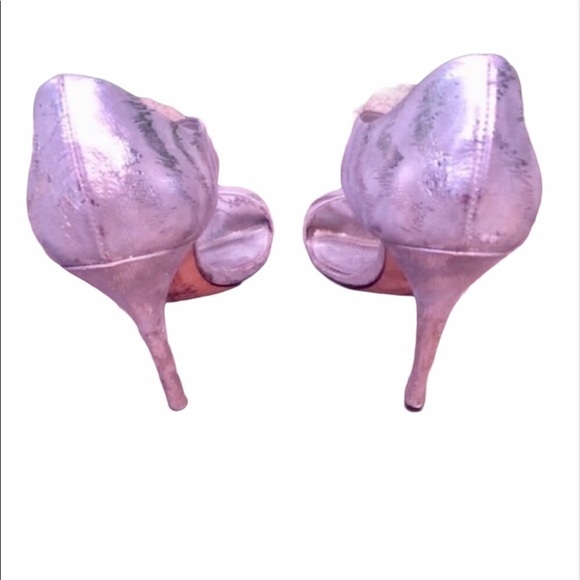 NINA Silver Patterned Strappy Heels 8.5 - Picture 3 of 5